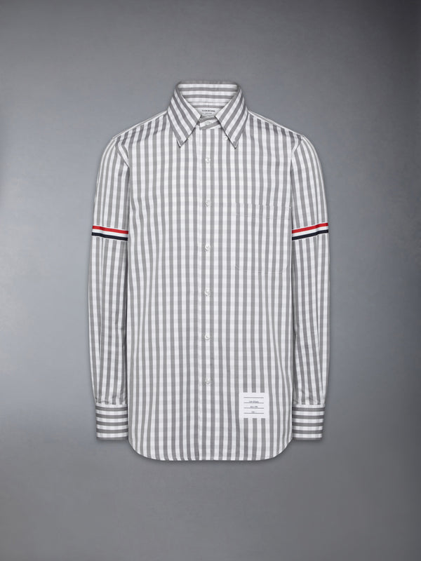 GINGHAM CHECK POPLIN ARMBAND SHIRT - featured image