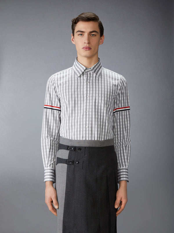 GINGHAM CHECK POPLIN ARMBAND SHIRT - image 1