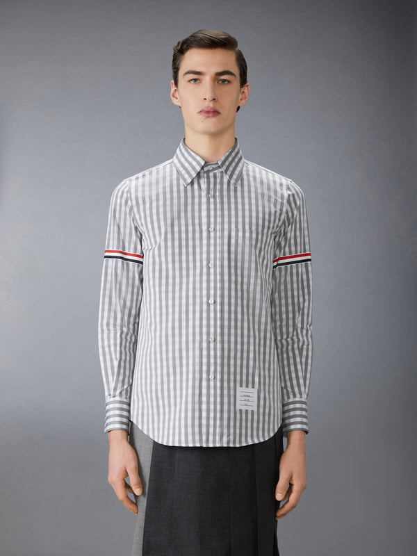 GINGHAM CHECK POPLIN ARMBAND SHIRT - image 2