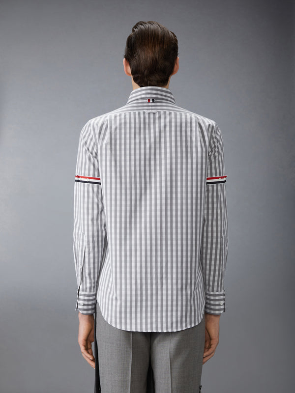 GINGHAM CHECK POPLIN ARMBAND SHIRT - image 3