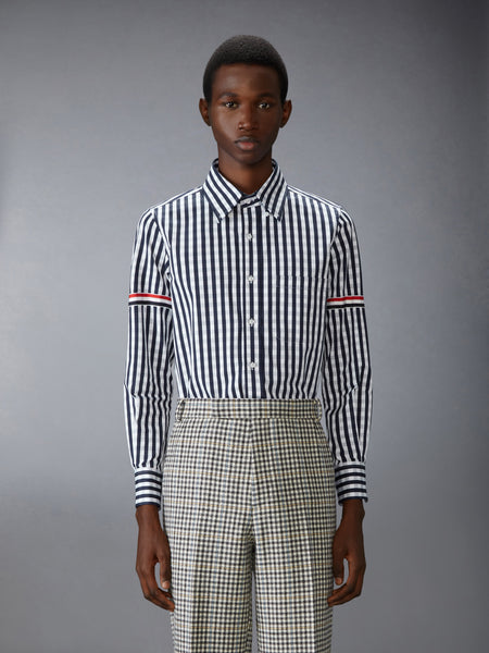 GINGHAM CHECK POPLIN ARMBAND SHIRT