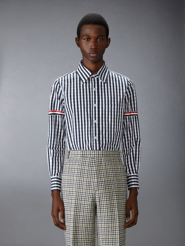 GINGHAM CHECK POPLIN ARMBAND SHIRT - image 1