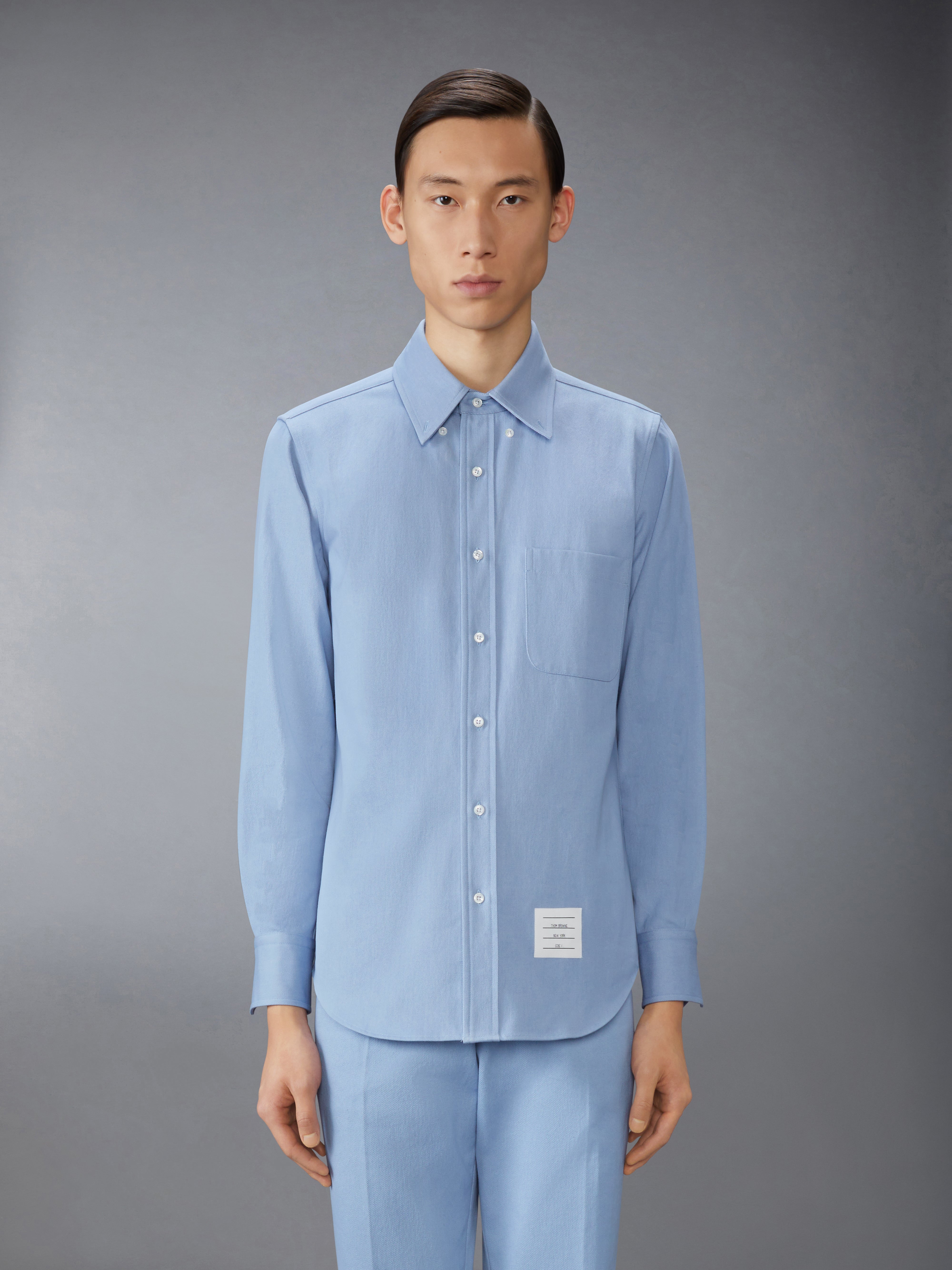 Men's Denim Straight Fit Shirt in Light Blue Size 00 Men's Denim Straight Fit Shirt in Light Blue Size 00