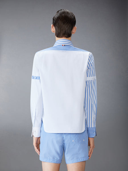 FUNMIX ARMBAND PINSTRIPE POPLIN SHIRT
