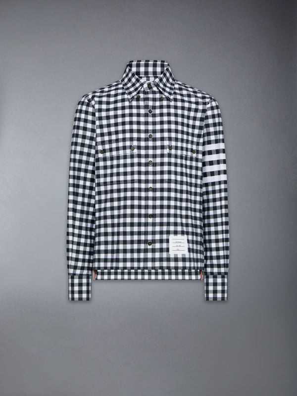 GINGHAM CHECK FLANNEL 4-BAR UTILITY SHIRT - featured image