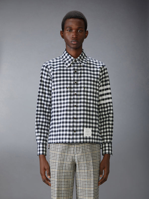 GINGHAM CHECK FLANNEL 4-BAR UTILITY SHIRT - image 2