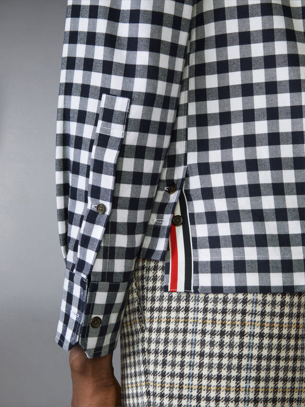GINGHAM CHECK FLANNEL 4-BAR UTILITY SHIRT - image 5