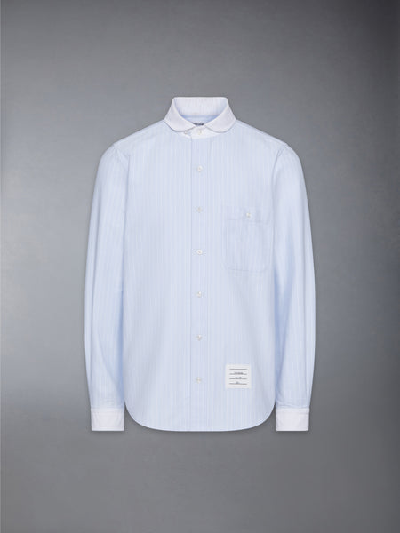 PINSTRIPE OXFORD SHAWL COLLAR SHIRT
