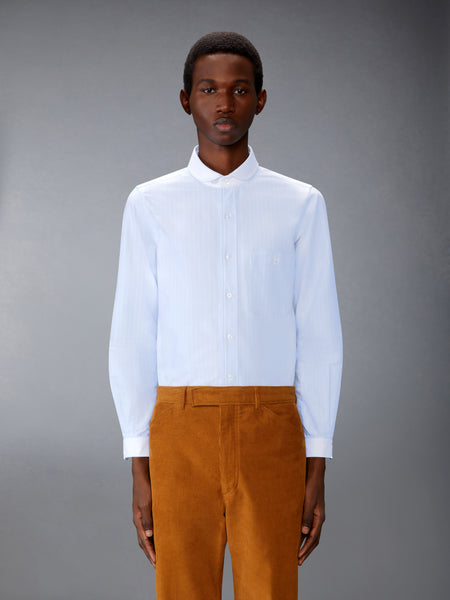 PINSTRIPE OXFORD SHAWL COLLAR SHIRT