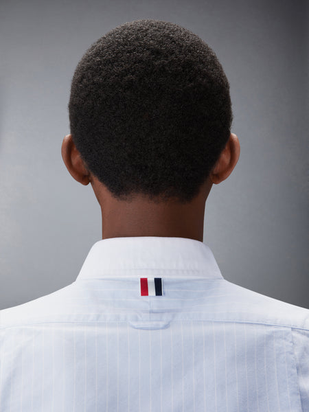PINSTRIPE OXFORD SHAWL COLLAR SHIRT