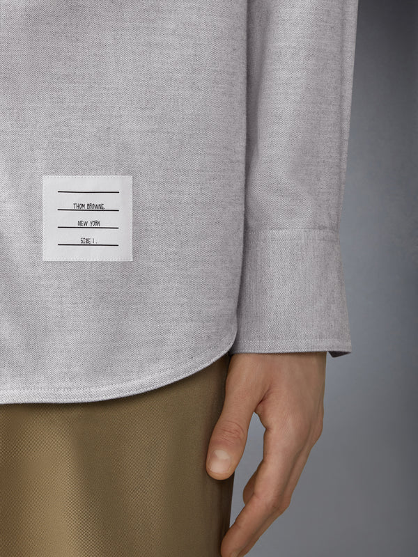 우븐 플란넬 4-바 오버사이즈 셔츠 - image 4