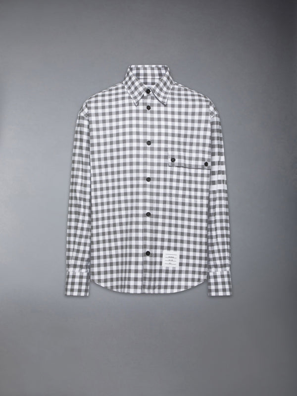 GINGHAM CHECK FLANNEL 4-BAR OVERSIZED SHIRT - featured image