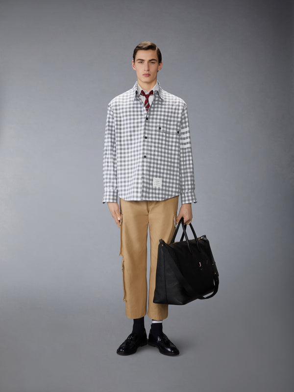 GINGHAM CHECK FLANNEL 4-BAR OVERSIZED SHIRT - image 3