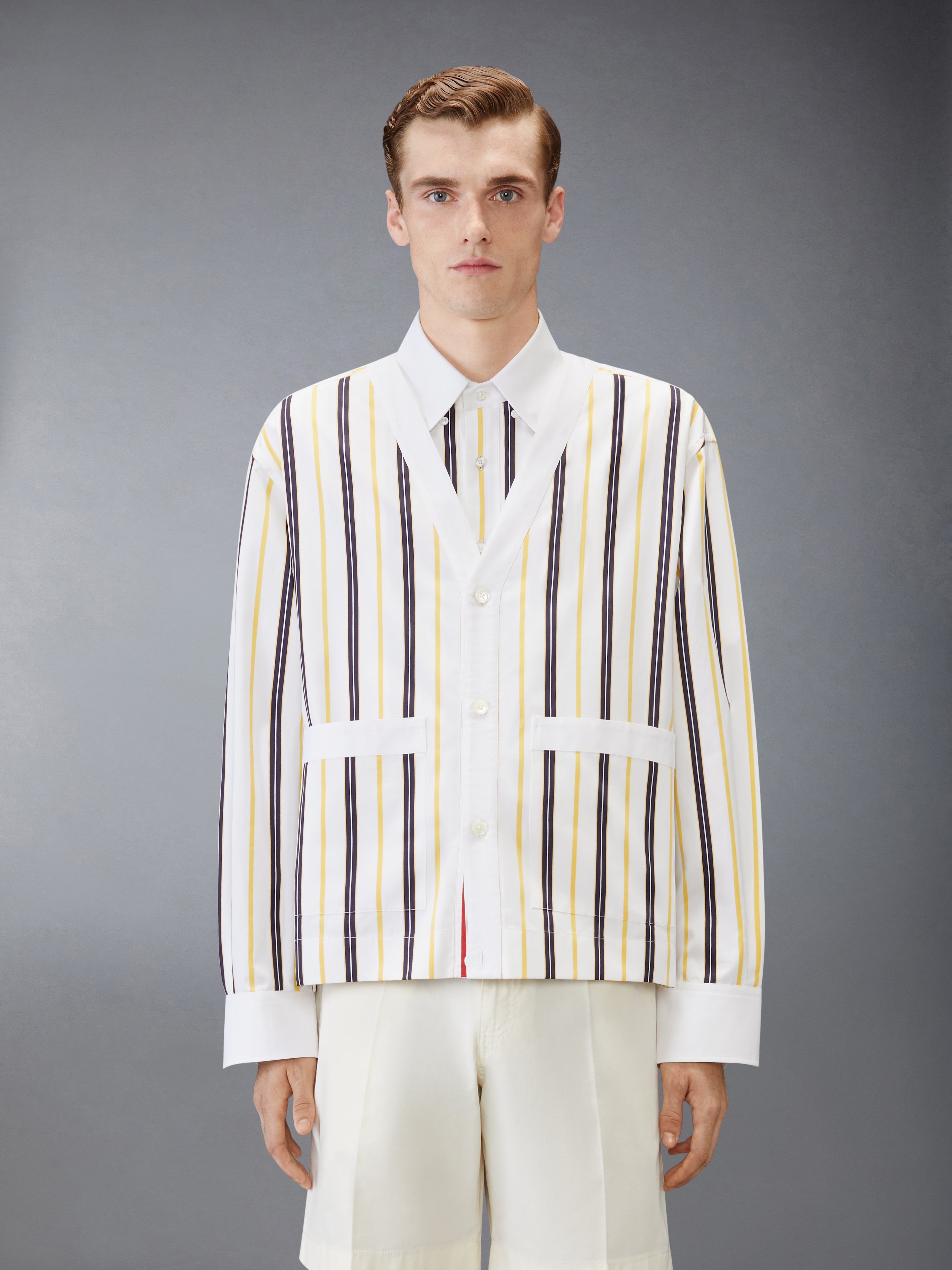 Repp Stripe Poplin Shirt | Thom Browne