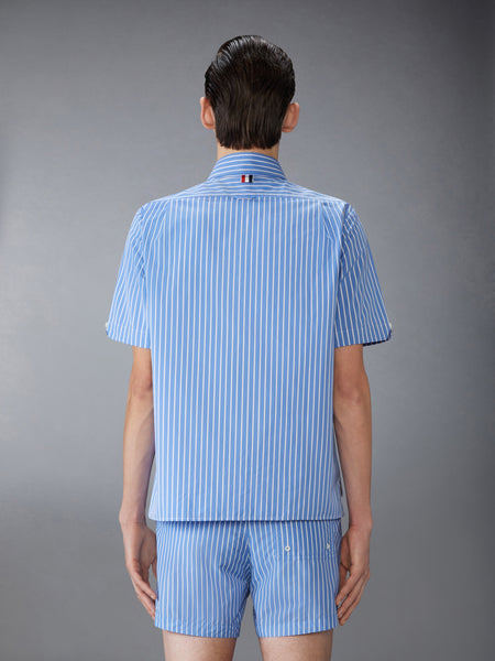 ピンストライプ ポプリン 半袖シャツ