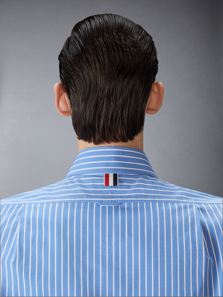 ピンストライプ ポプリン 半袖シャツ