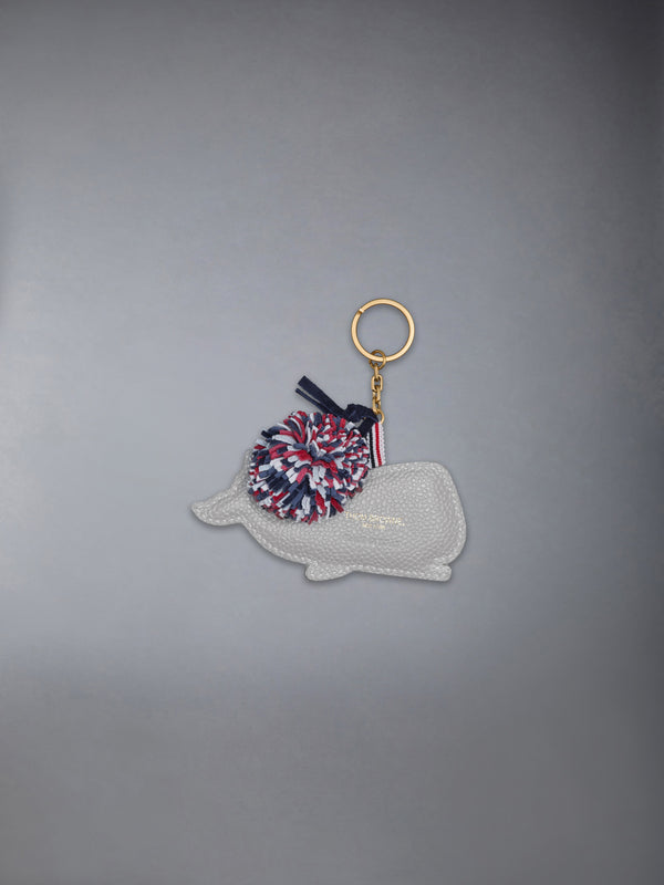 PEBBLE GRAIN LEATHER RWB-POM POM WHALE KEYRING - image 2