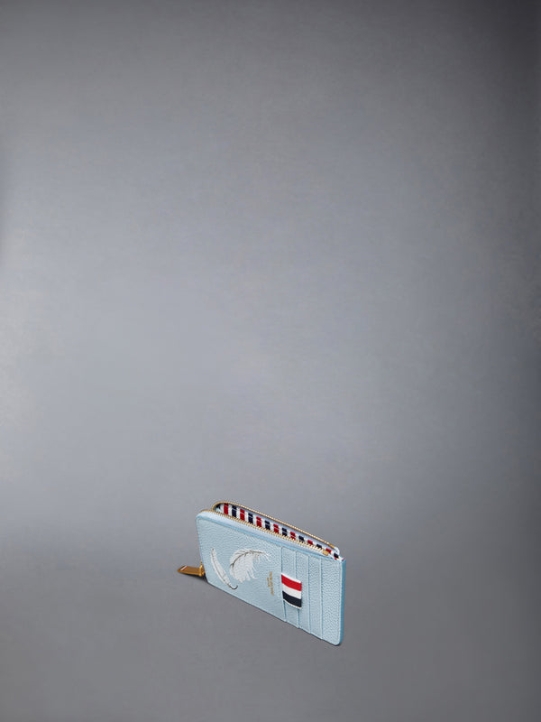 FEATHER PRINT PEBBLE GRAIN COIN CARD HOLDER - image 3