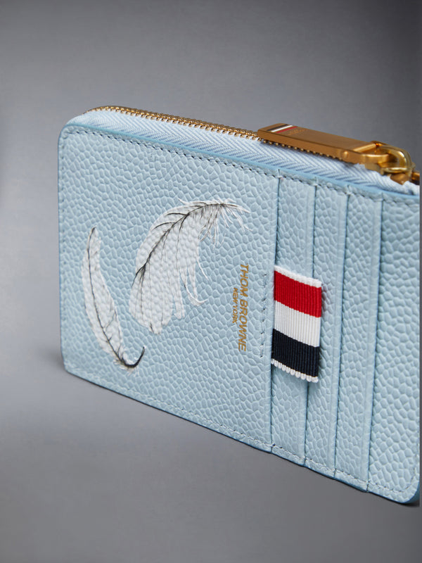 FEATHER PRINT PEBBLE GRAIN COIN CARD HOLDER - image 4