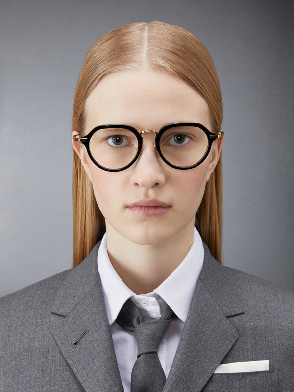 아세테이트 앤 티타늄 라운드 안경 - image 2