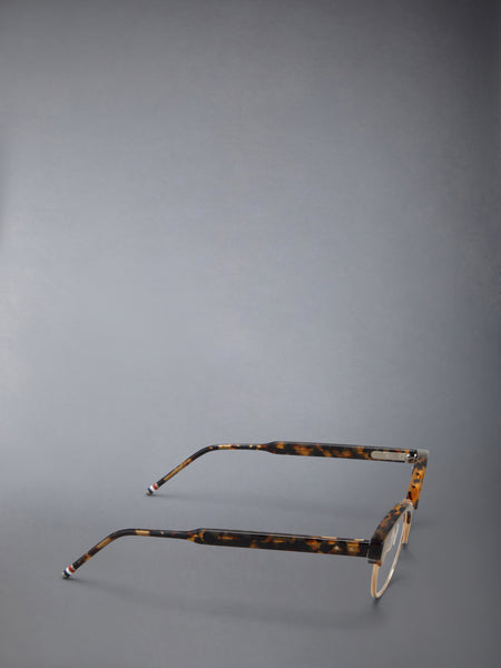 ACETATE AND TITANIUM OVAL EYEGLASSES