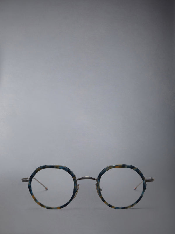 ACETATE AND TITANIUM ROUND EYEGLASSES