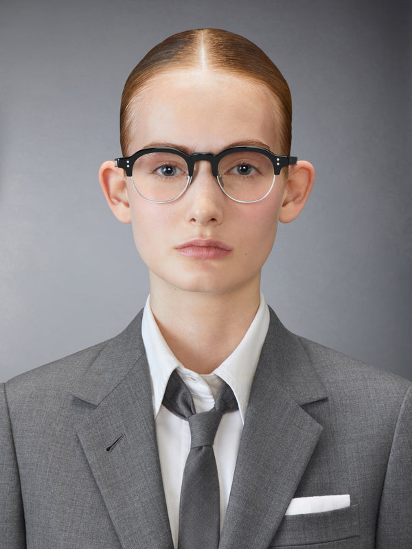 ACETATE AND TITANIUM OVAL EYEGLASSES - image 3