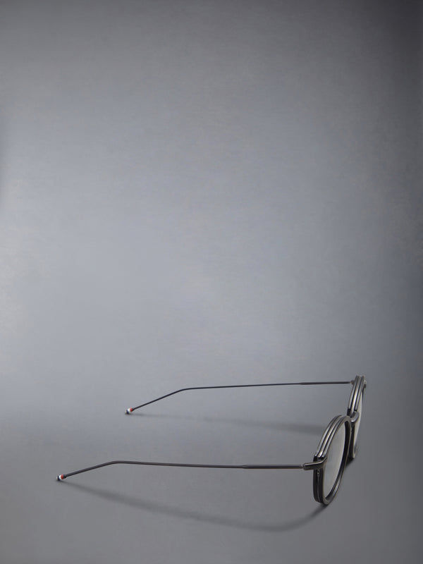 ACETATE AND TITANIUM ROUND SUNGLASSES - image 6