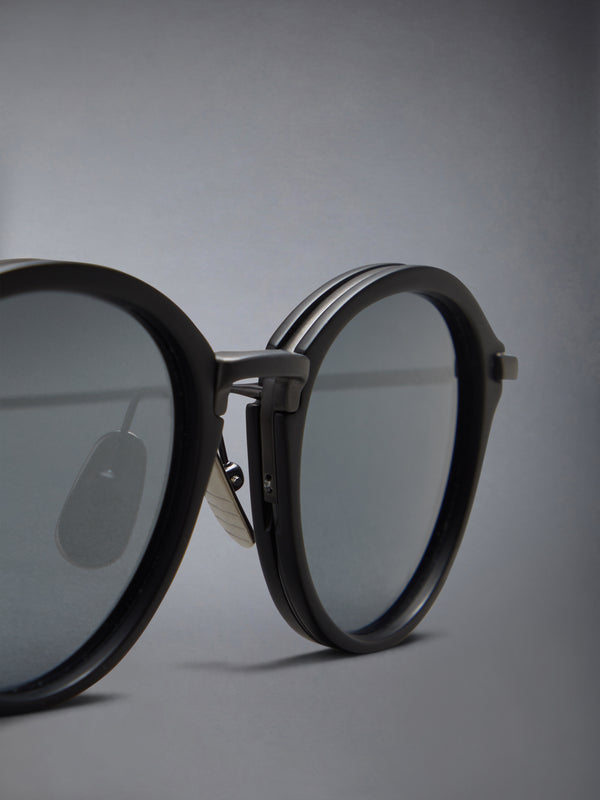 ACETATE AND TITANIUM ROUND SUNGLASSES - image 7