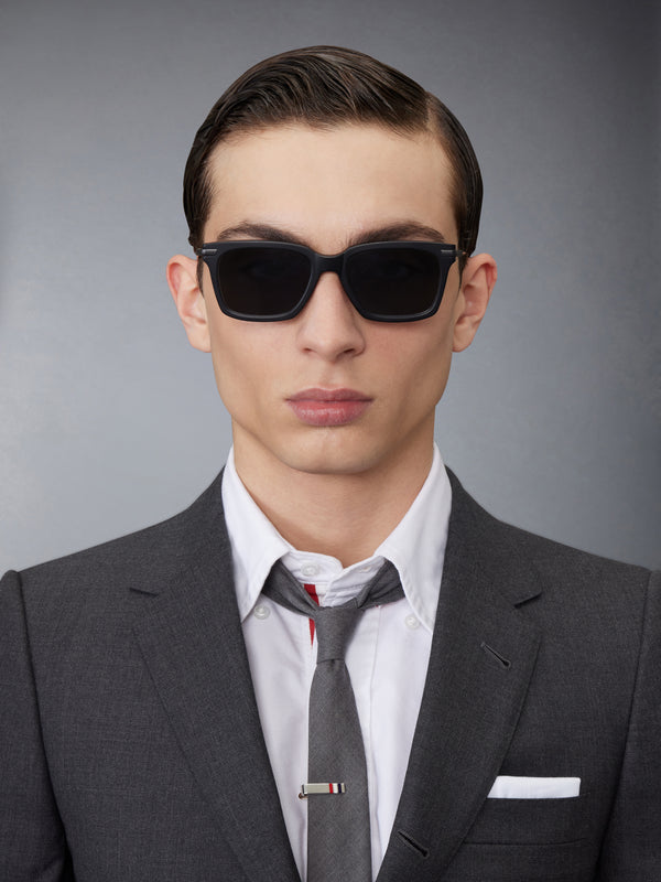 ACETATE AND TITANIUM RECTANGULAR SUNGLASSES - image 3