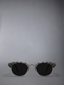 ACETATE AND TITANIUM OVAL SUNGLASSES