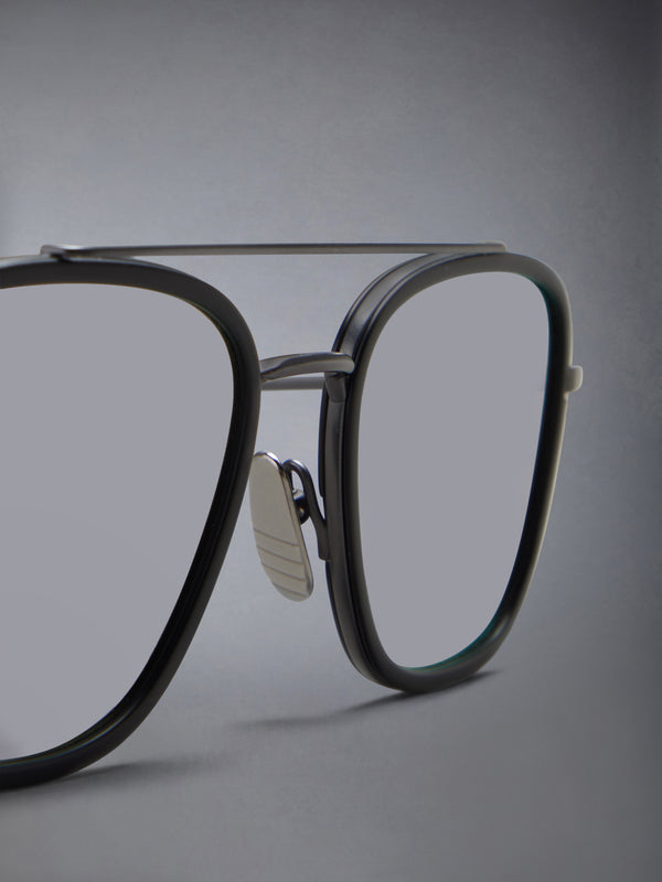 ACETATE AND TITANIUM RECTANGULAR AVIATOR SUNGLASSES - image 7