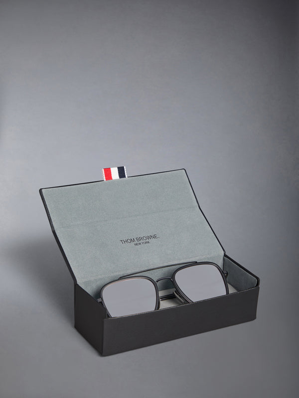 ACETATE AND TITANIUM RECTANGULAR AVIATOR SUNGLASSES - image 8