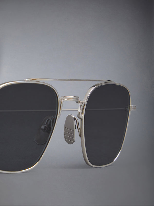 TITANIUM SQUARED AVIATOR SUNGLASSES - image 5