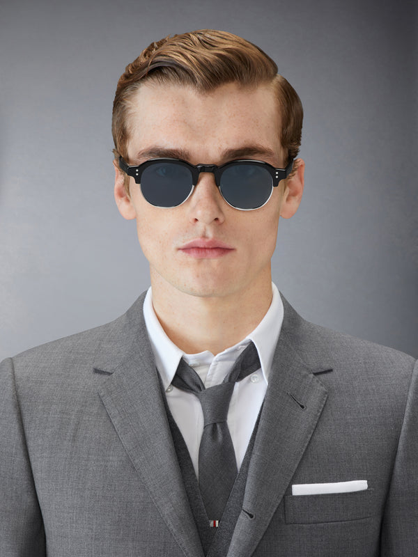 ACETATE AND TITANIUM OVAL SUNGLASSES - image 2