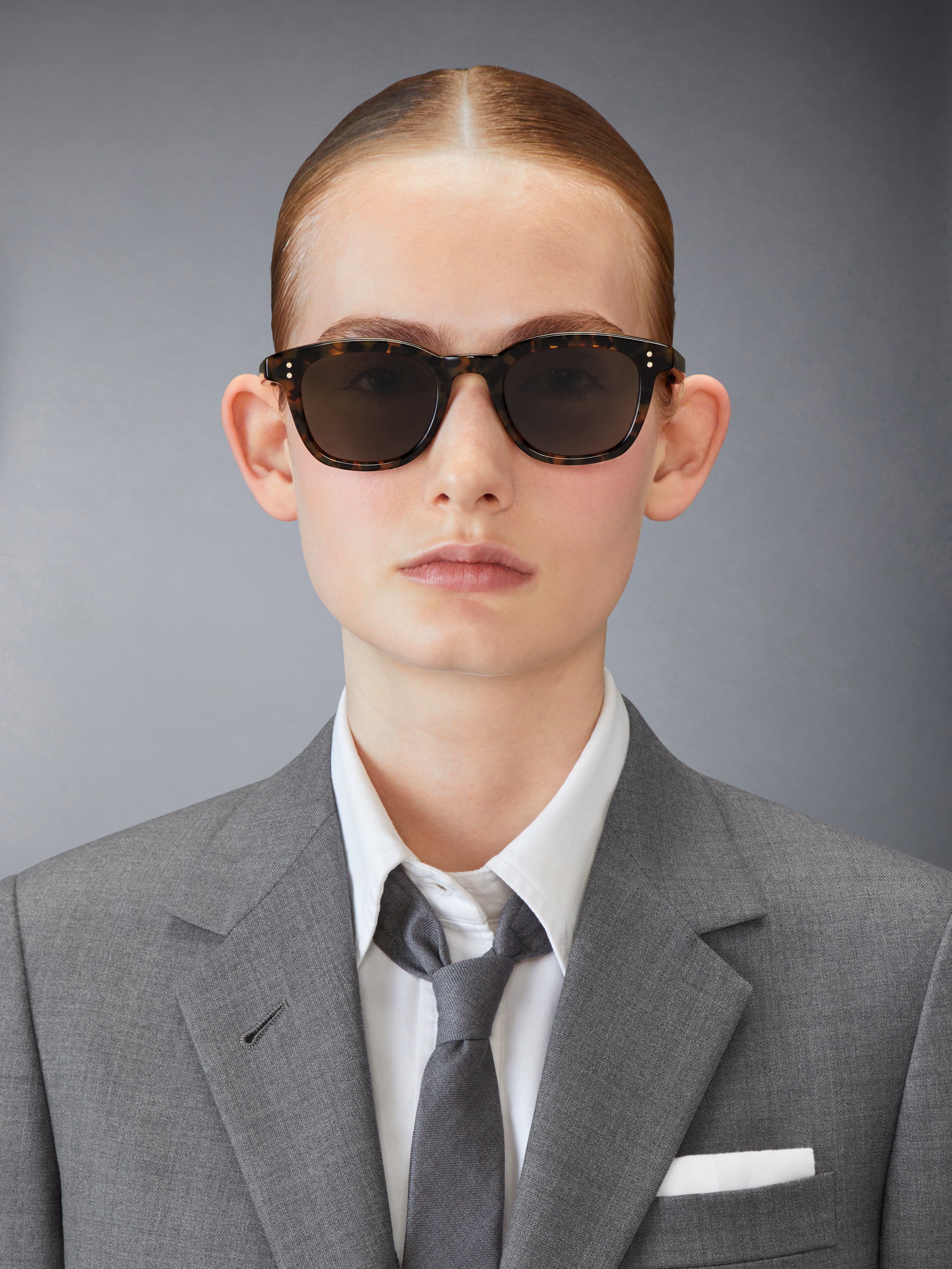Tokyo Tortoise Acetate Rectangular Sunglasses | Thom Browne