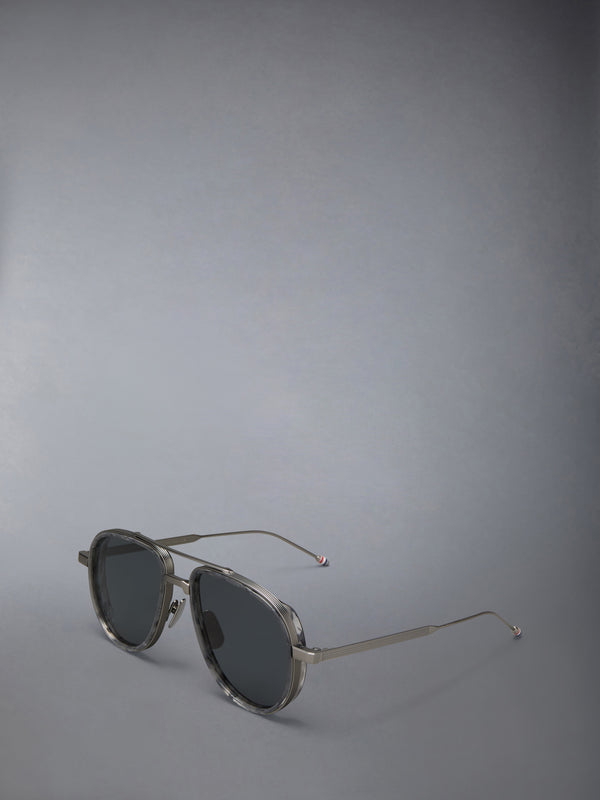 ACETATE AND TITANIUM AVIATOR SUNGLASSES - image 2