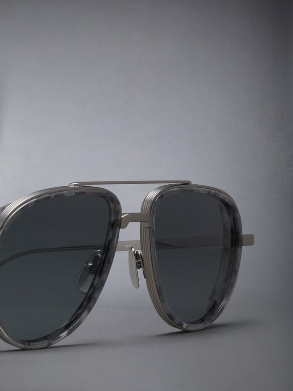 ACETATE AND TITANIUM AVIATOR SUNGLASSES - image 3