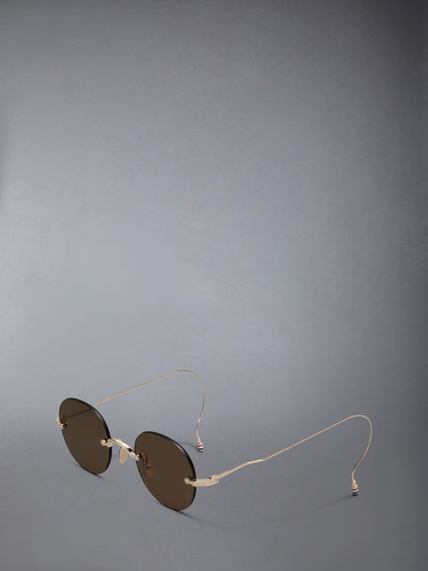 TITANIUM RIMLESS ROUND SUNGLASSES - image 2