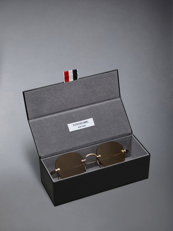 TITANIUM RIMLESS ROUND SUNGLASSES - image 4