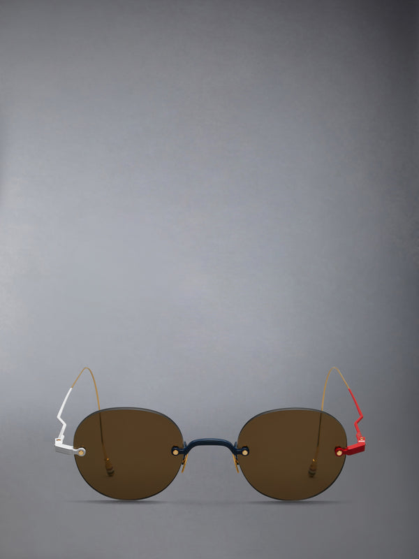 TITANIUM RIMLESS ROUND SUNGLASSES - featured image