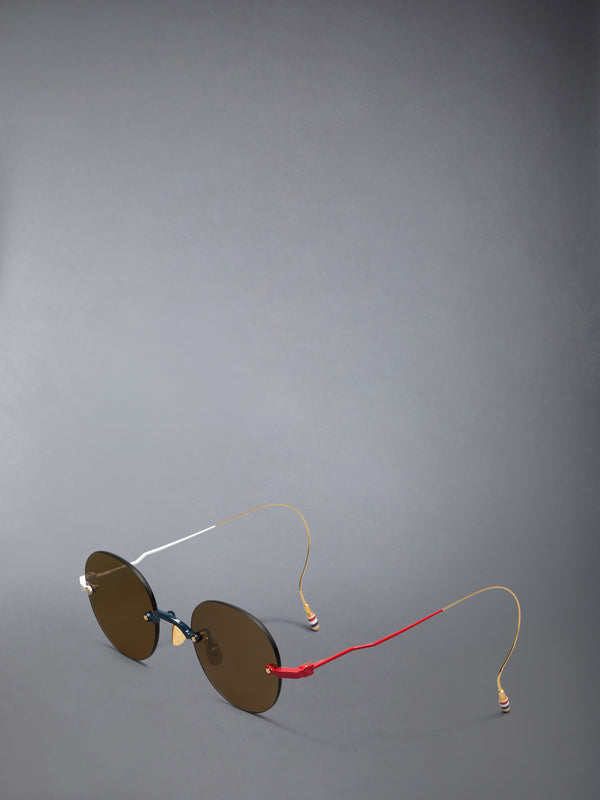 TITANIUM RIMLESS ROUND SUNGLASSES - image 2