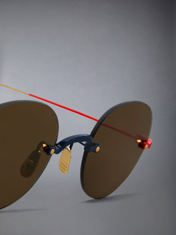 TITANIUM RIMLESS ROUND SUNGLASSES - image 3