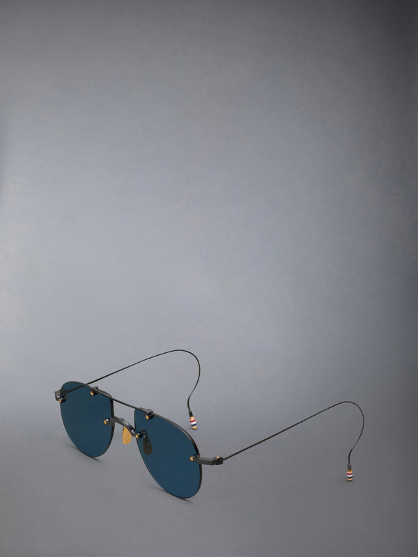 TITANIUM RIMLESS AVIATOR SUNGLASSES - image 2