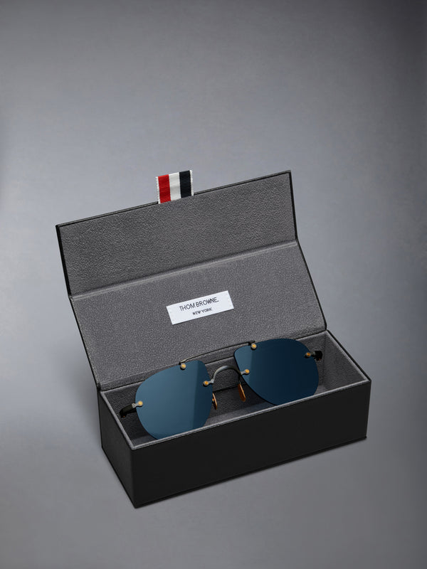 TITANIUM RIMLESS AVIATOR SUNGLASSES - image 4