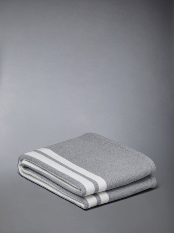 WOOL CASHMERE 4-BAR FRETTE THROW - featured image