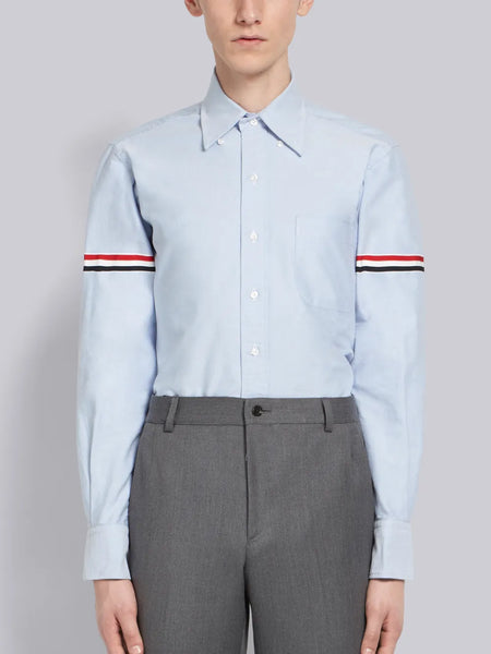 OXFORD SHIRT WITH GROSGRAIN ARMBANDS LIGHT BLUE