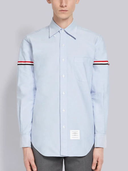 OXFORD SHIRT WITH GROSGRAIN ARMBANDS LIGHT BLUE