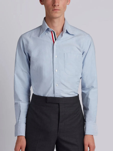 OXFORD SHIRT WITH GROSGRAIN PLACKET LIGHT BLUE