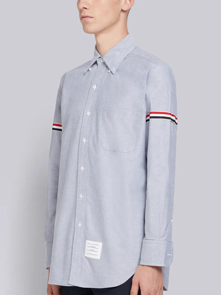 OXFORD SHIRT WITH GROSGRAIN ARMBANDS NAVY